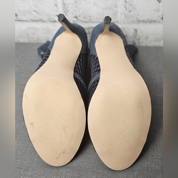 Shoe DAZZLED Caedance Peep Toe Denim Bootie - Picture 6 of 8